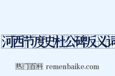 河西节度史杜公碑反义词是什么意思的图片